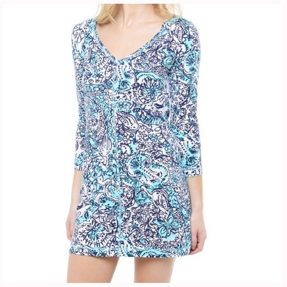 Lilly Pulitzer Juliet Hippy Hippy Shake Dress Shorely Blue - Picture 1 of 7